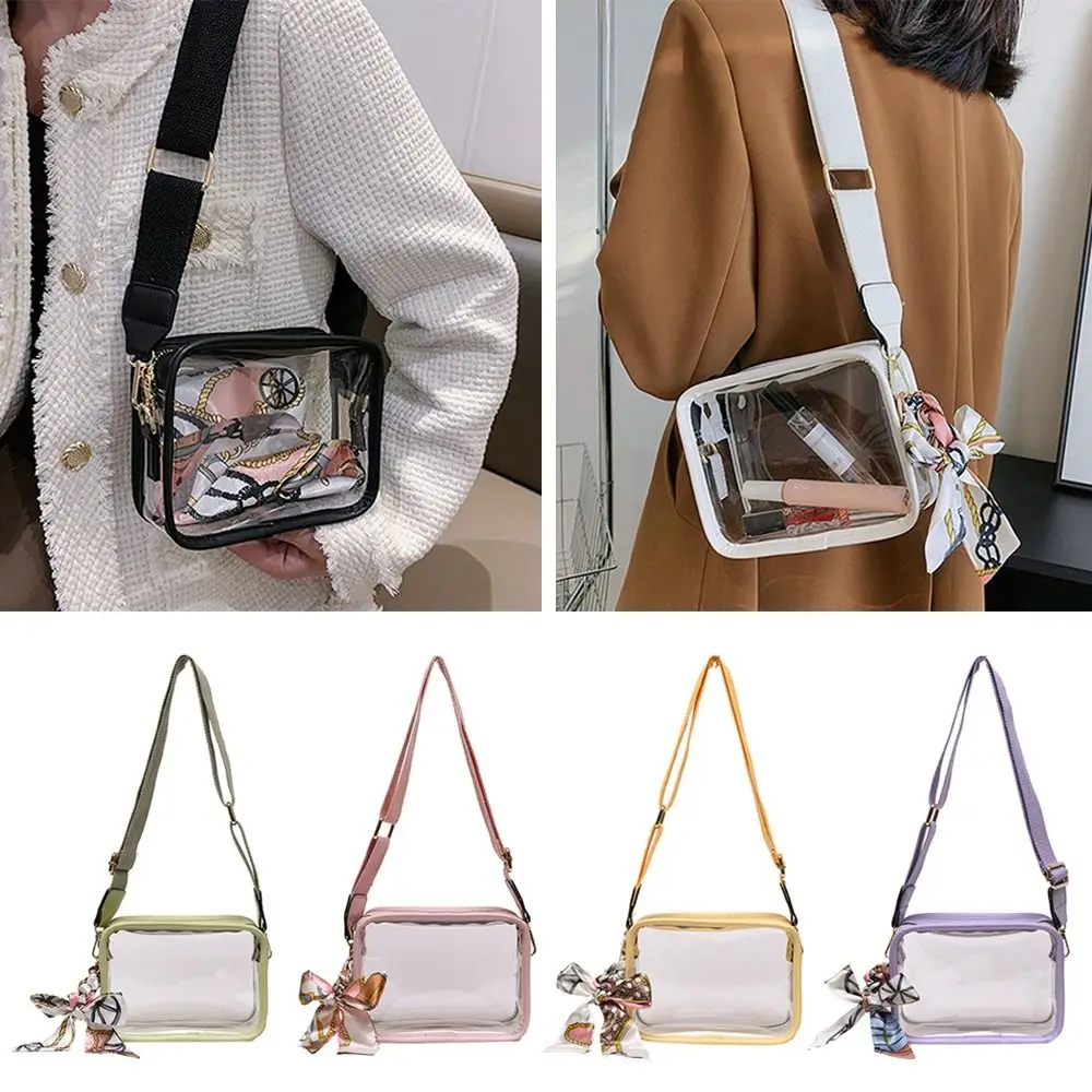 Bandolera de hombro a la moda, bolso cruzado transparente para mujeres y niñas, bolso de gelatina de PVC (excluyendo cintas)