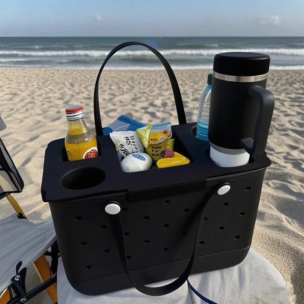حامل منظم للأكواب، حقيبة مقاومة للماء، حامل هاتف علوي، حقيبة متعددة الوظائف، صينية تخزين علوية، 5 حجرات للشاطئ في الهواء الطلق #2