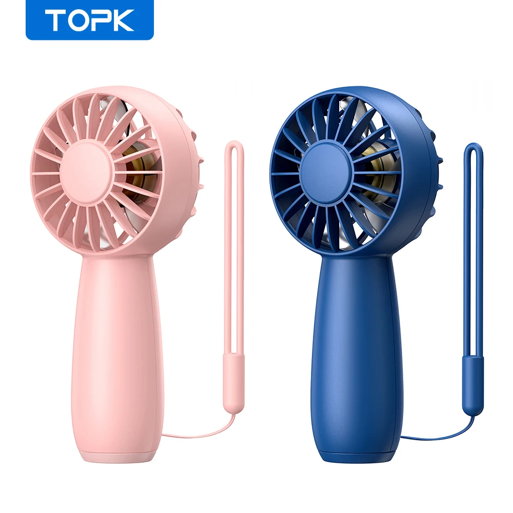 TOPK Mini Portable fan 1800mah,USB Electric Fan 3 Speeds rechargeable portable fan Eyelash hand fans for room Camping Supplies