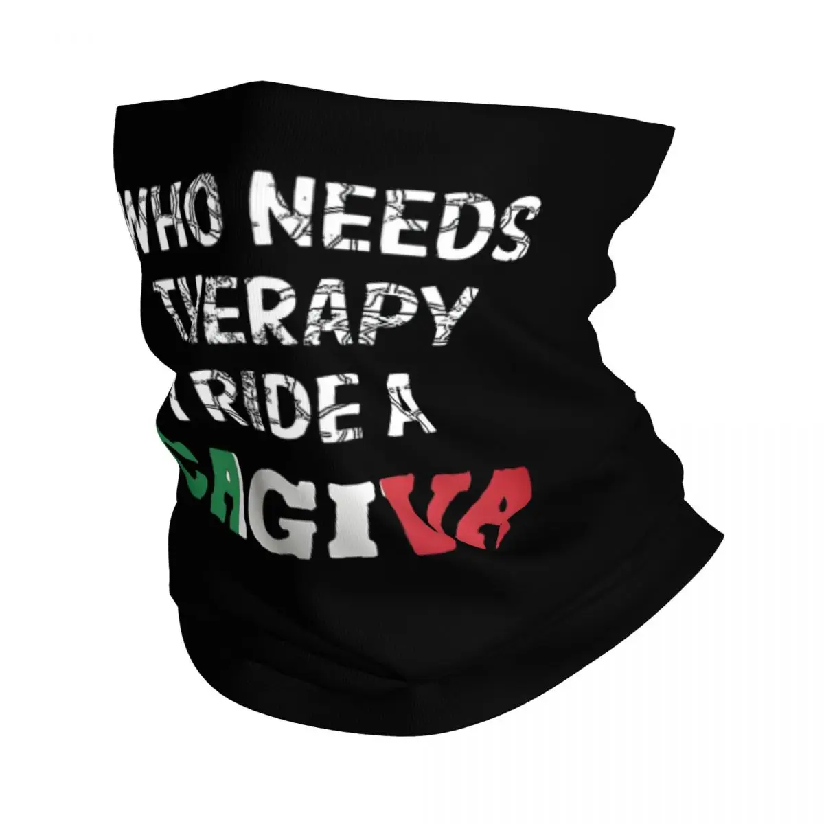 Who Needs Therapy, I Ride A Motocross Bandana Neck Gaiter Printed Cagiva Moto Wrap Scarf Cycling Scarf Hiking Unisex Adult