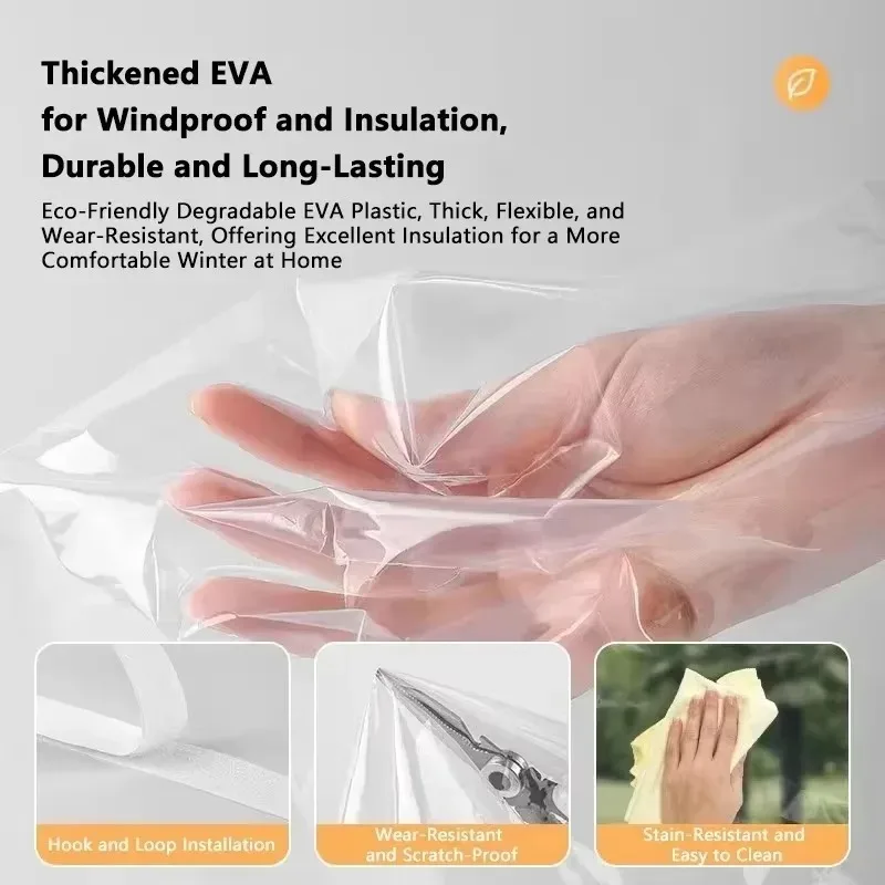New Style Winter Window Sealing Film Plastic Cloth Windproof Warm Cold‑Insulation Antifreeze Thermal Window Curtain for Home