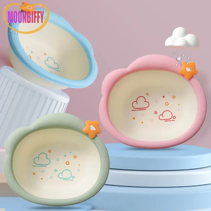 Cartoon Kids Washbasin Bath Tubs Baby Kids Wash Basin Plastic Lightweight Portable Basin Washing Home Baby Bath Accessories