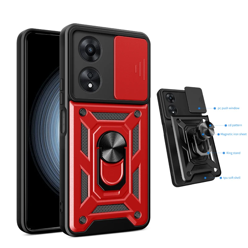 

Мягкий силиконовый чехол с магнитным кольцом и держателем для OPPO A40m A18 A38 A5 Pro A5i A3X 4G 5G, защитные чехлы для объектива