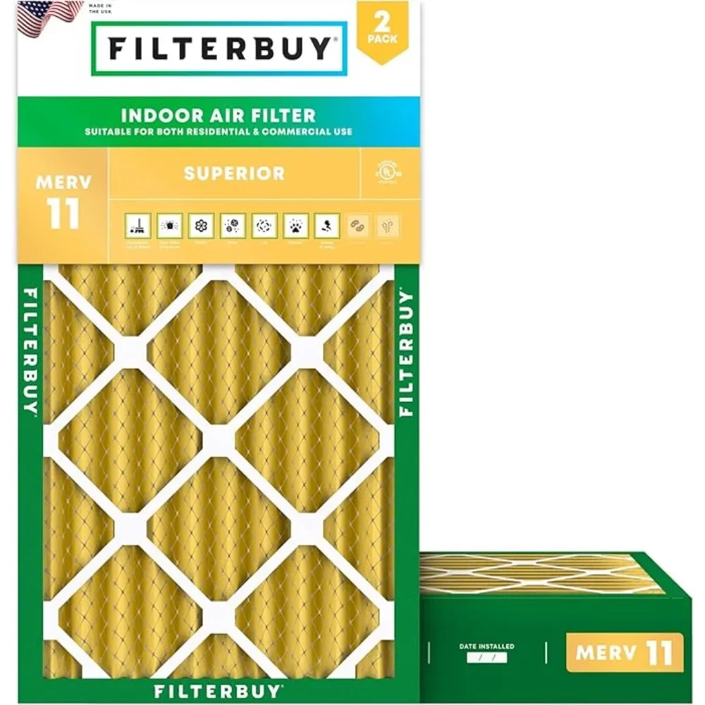 

10x20x4 Air Filter MERV 11 Allergen Defense (2-Pack), Pleated HVAC AC Furnace Air Filters Replacement 9.50 x 19.50 x 3.63 Inches