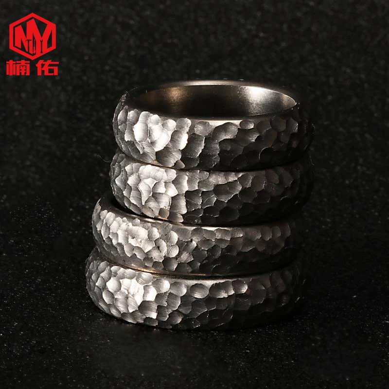 1PC Titanium Alloy Silver Grey Simple Ring Tail Ring Outdoor EDC Portable Tools