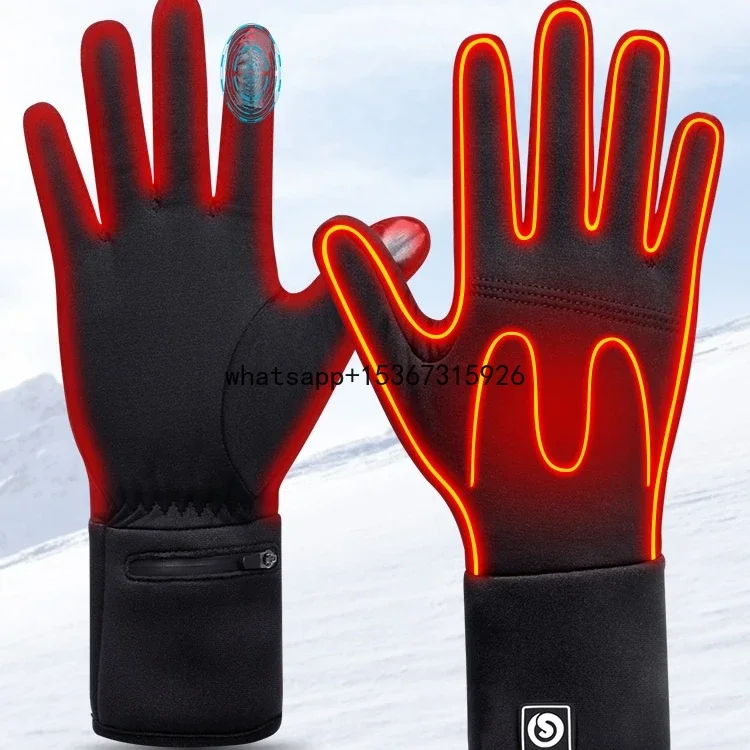 

Waterproof Rechargeable Heated Running Ski Gloves Liners Electric Hand Warmer Glove Heating Winter Electric Heated Gloves