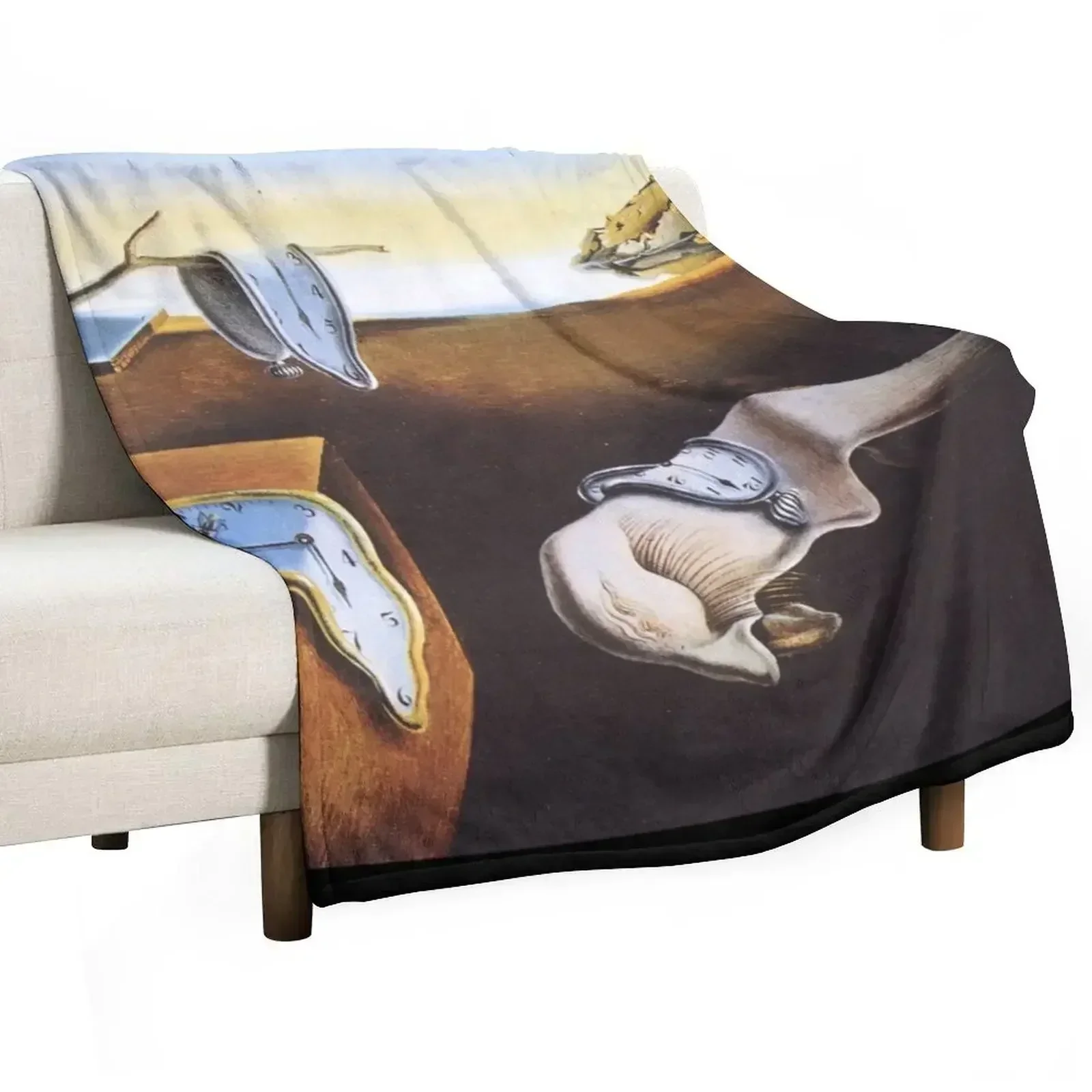 La persistance de la mémoire - Couverture décorative lourde et duveteuse de Salvador Dalí pour canapés