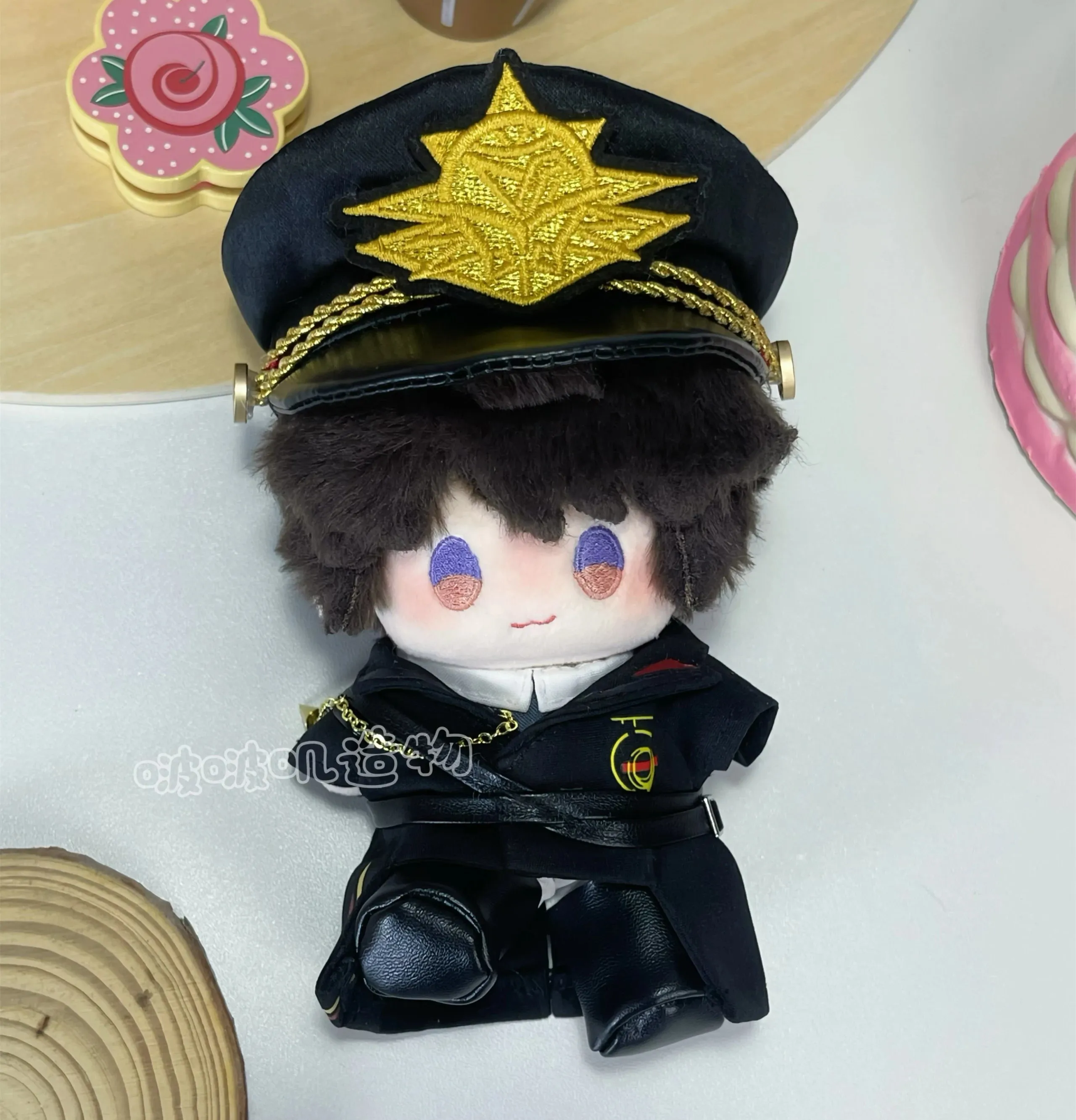 Ubranka dla lalek 10 cm Love and Deepspace Caleb Kapitan Płaszcz Kapelusz Pas Buty Strój Mundur Kostium Anime Gra Zabawka Prezent dla Dzieci