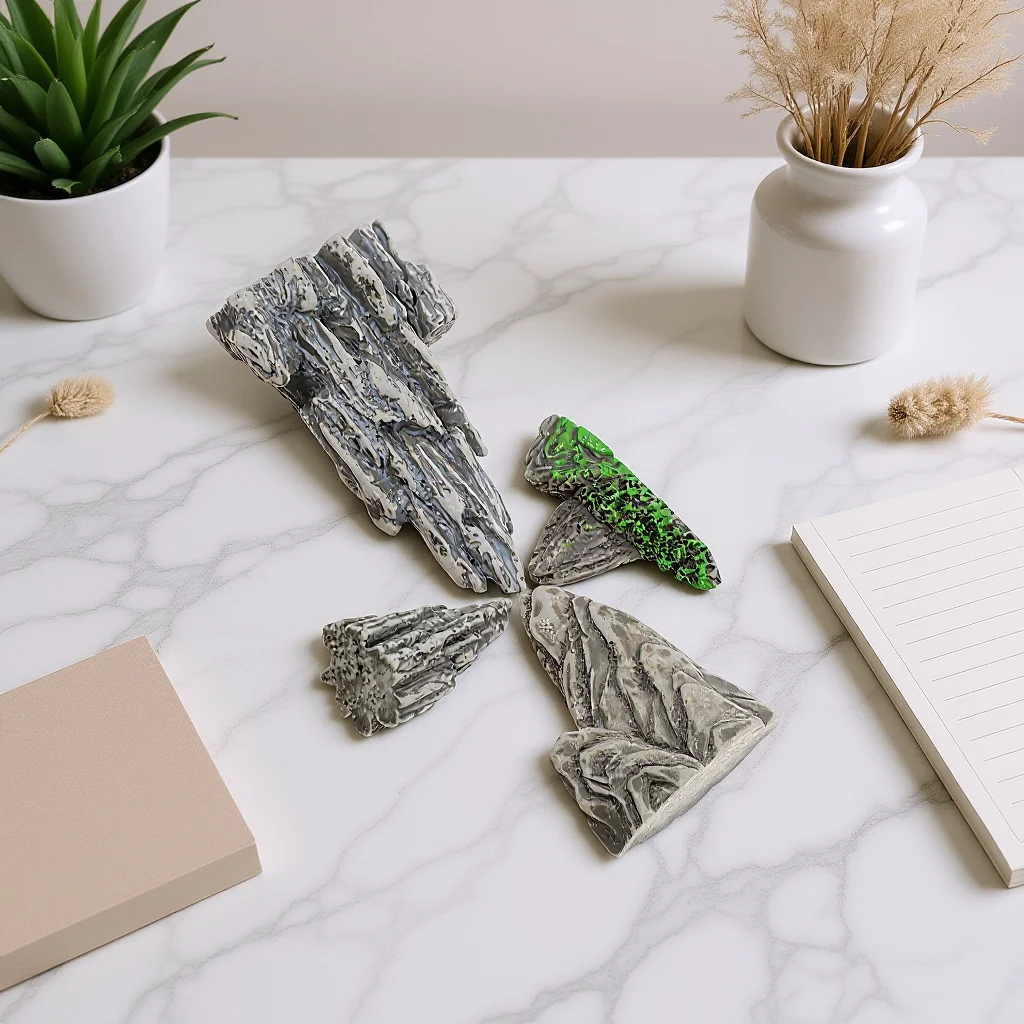 

Alipis Miniature Rockery Accessories Realistic Resin Rocks for Aquarium Zen Garden Fish Tank Terrarium Decor 4Pcs Set