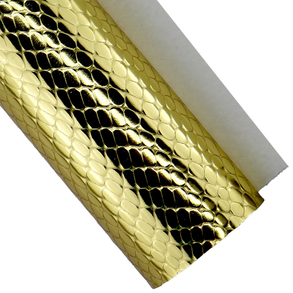 30cmx134cm Roll MIrror Iridescent Holographic Snake Scales Textured Faux Synthetic Leather Fabric For Handbags Bows IDIY BH001