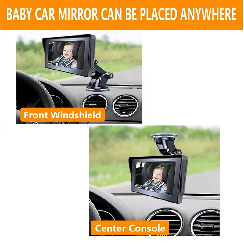 Baby Car Camera, Baby Car Rearview Mirror, 4.3 Inch Baby Car Monitor, Baby Car Seat Rearview Mirror Camera, Observe Baby