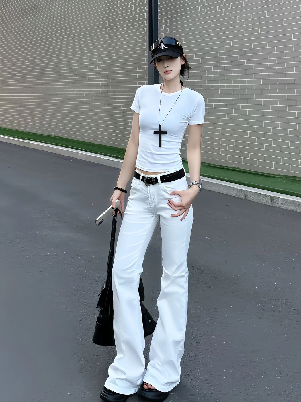 

Джинсы Cleanfit из белого денима для мужчин и женщин, осенняя новинка, американские, с высокой талией, прямые, слегка расклешенные, струящиеся