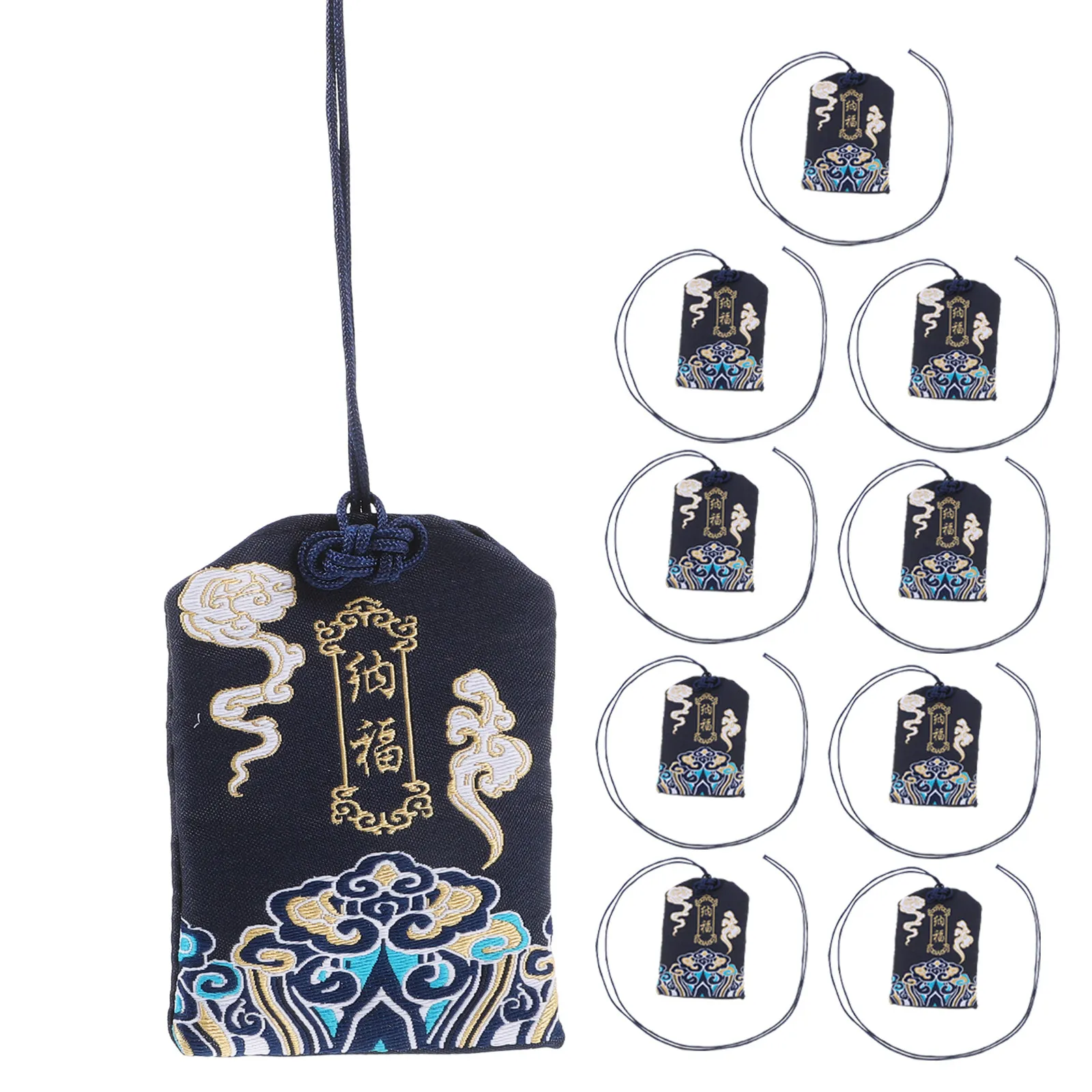 10Pcs Japanese Omamori Lucky Bag Charm Handmade Brocade Sachet Car Pendant Good Luck Blessing Amulet Study Protection Charm