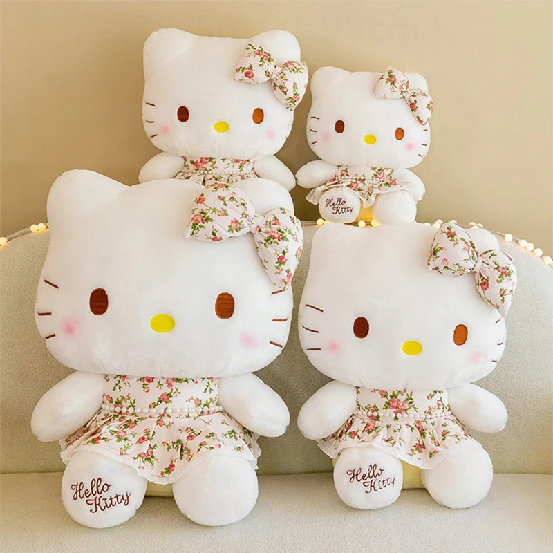 

Kawaii HelloKitty Plush Toy Cute Cartoon Cat Stuffed Doll for Kids Birthday Gift Soft Fluffy Anime Character Baby Girl Present