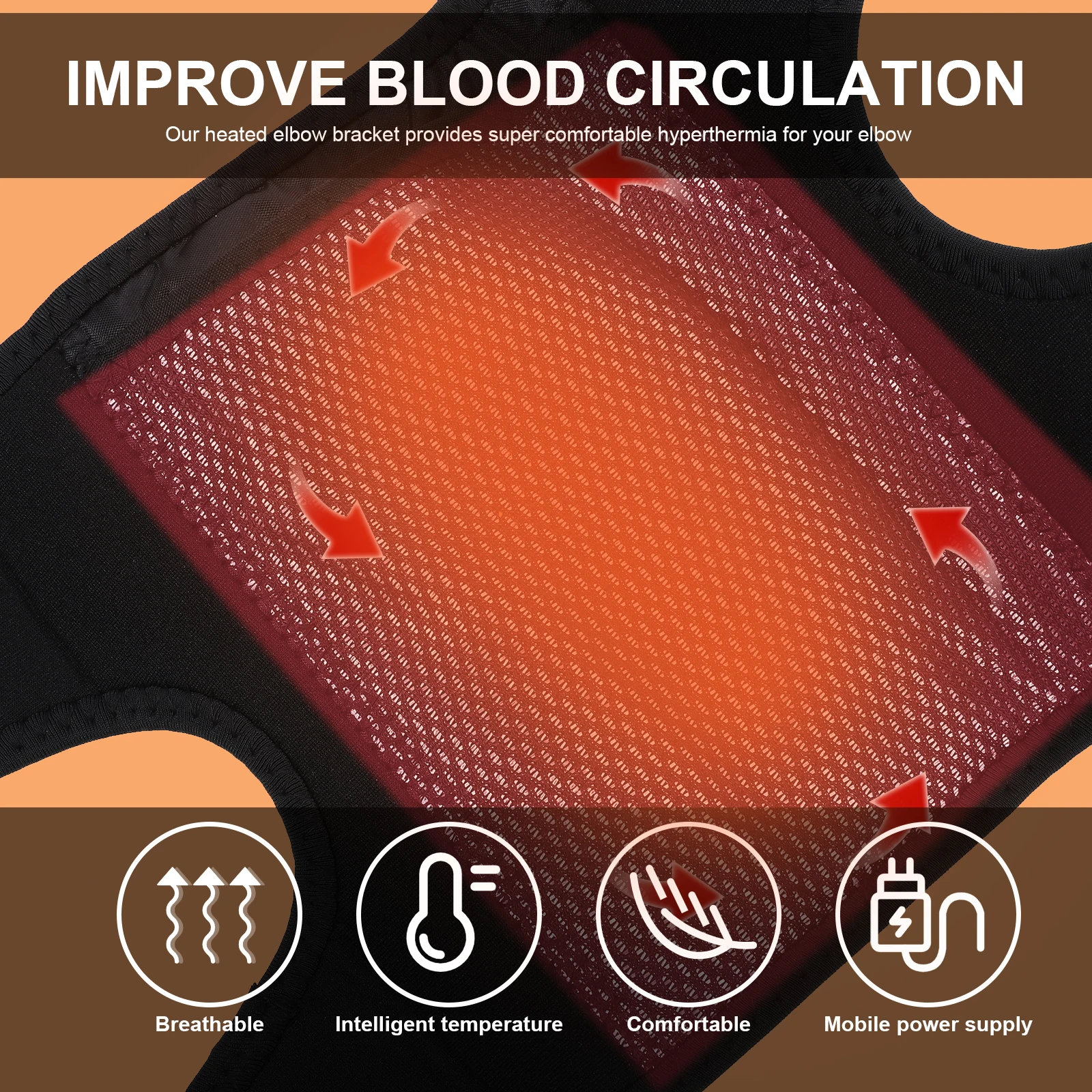 قطعة واحدة من كم الكوع الذكي الساخن مع التحكم باللون الأحمر والأزرق لعلاج كوع التنس المزمن للألم الحاد
