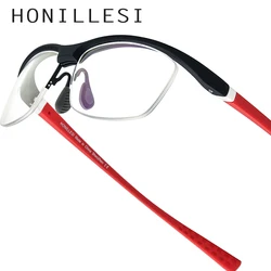 HONILLESI TR90 Glasses Men Brand Designer Semi Rimless Ultralight Bicycle Eyeglasses Frame Half Rim Sports Japanese Eyewear 7027