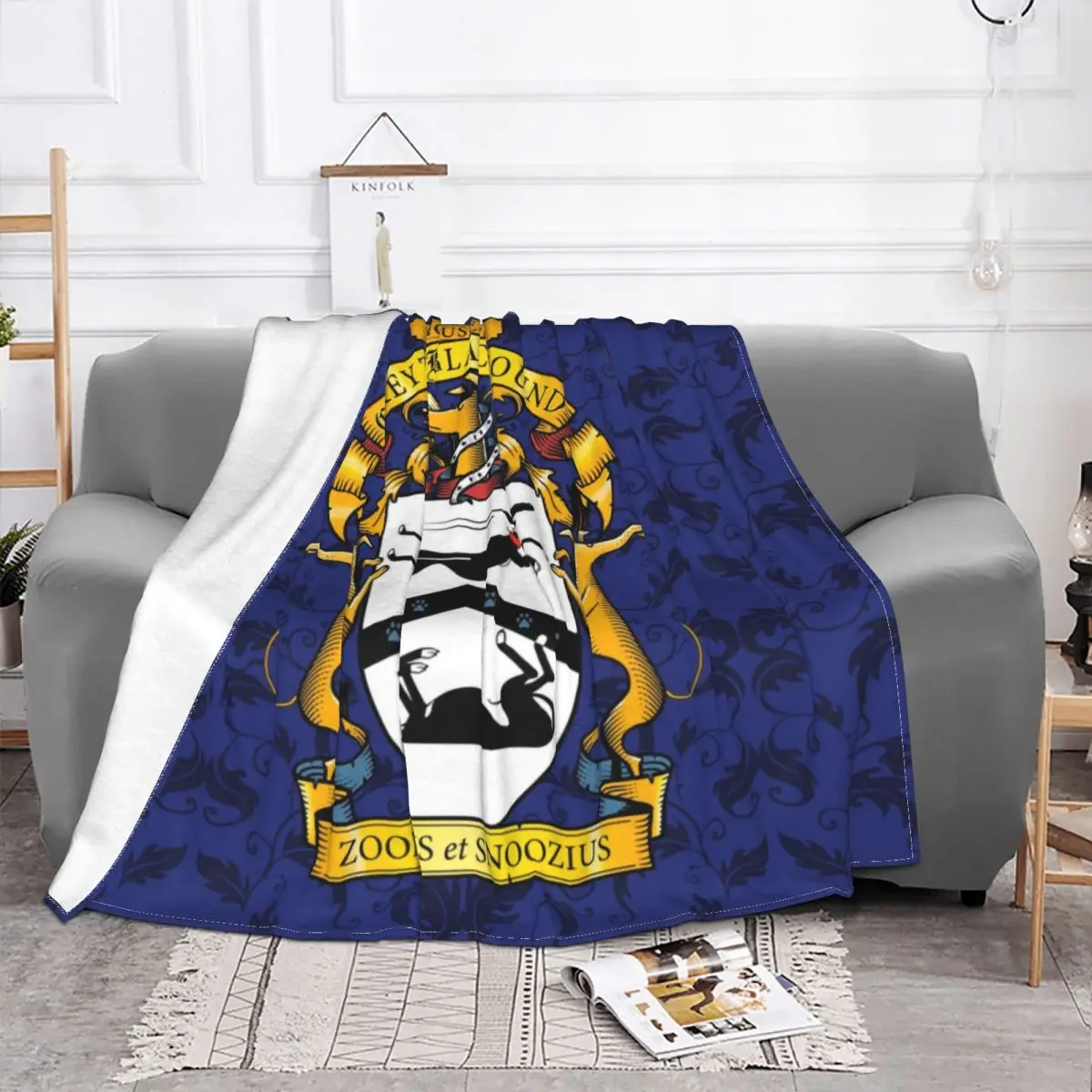 Greyhound Sighthound Heraldry Blanket Soft Fleece Autumn Warm Flannel Whippet Dog Animal Throw Blankets for Sofa Home Bed Quilt