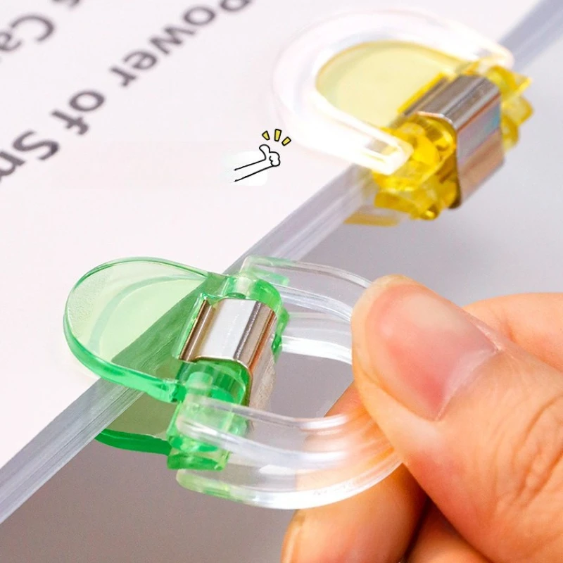 Transparent Color Pusher, Student Test Paper File Fixing, No Trace, No Paper Damage, Multi-functional Long Tail Clip