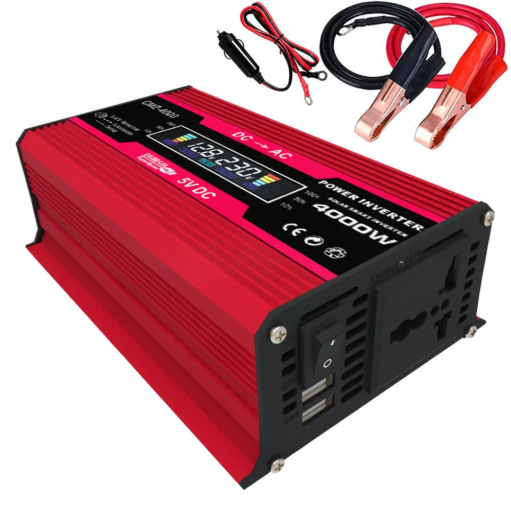 Portable Car Power Inverter 300W 12V To 110V 220V Converter For SoLike TECH Auto Travel Camping Laptop Mobile Phone Power Supply