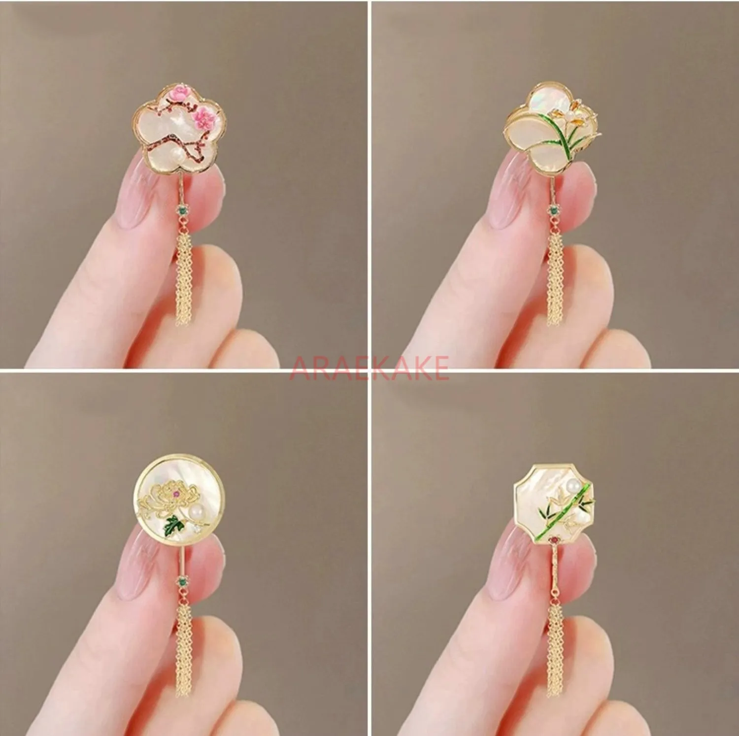 Spilla in stile cinese prugna, orchidea, bambù e crisantemo squisito cheongsam retrò, accessori per nappe con fiori sul petto