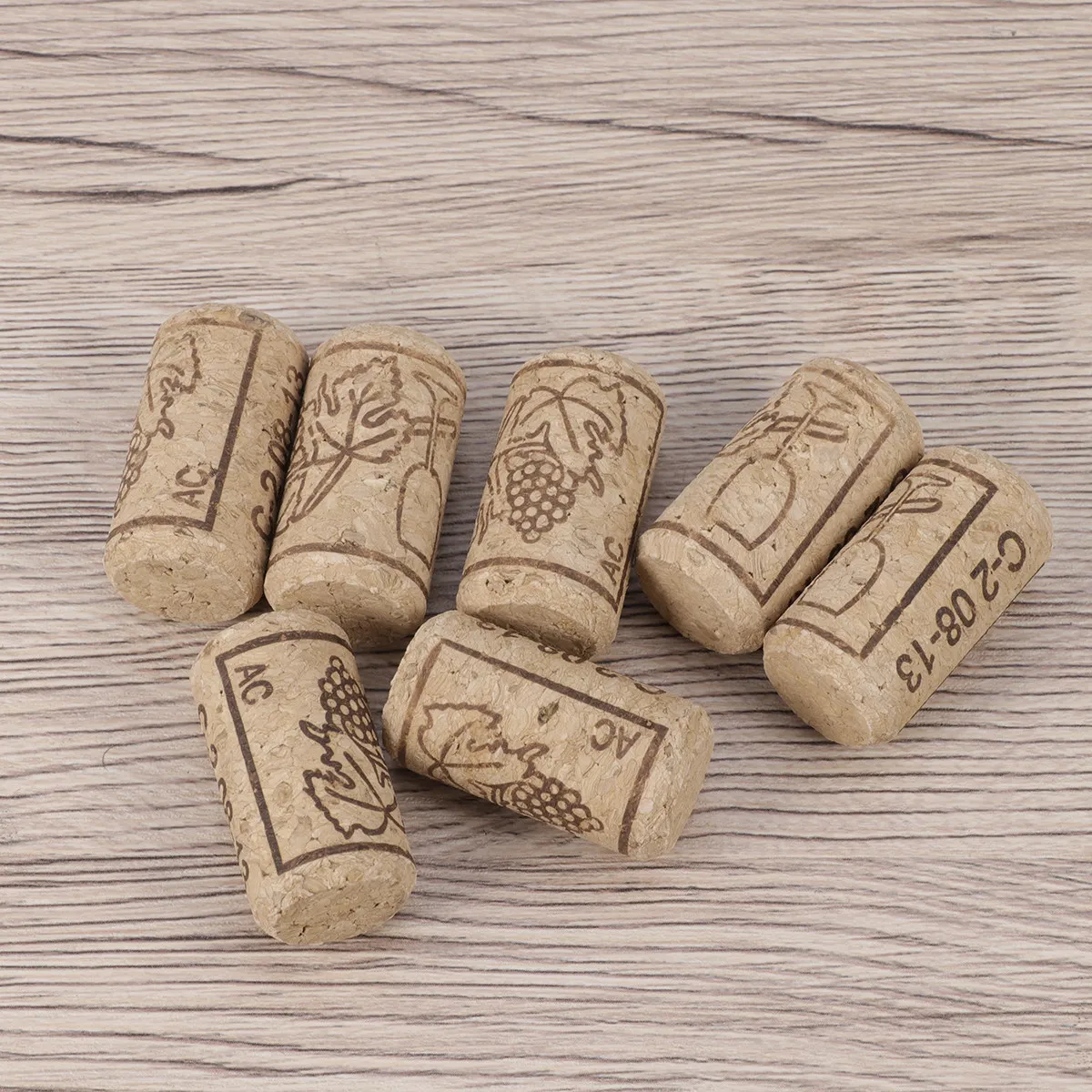 

150Pcs Cork Bottle Stoppers Non-Tapered Wooden Sealing Wine Closure for Fermentation Storage Decorative Pattern Sealed Caps