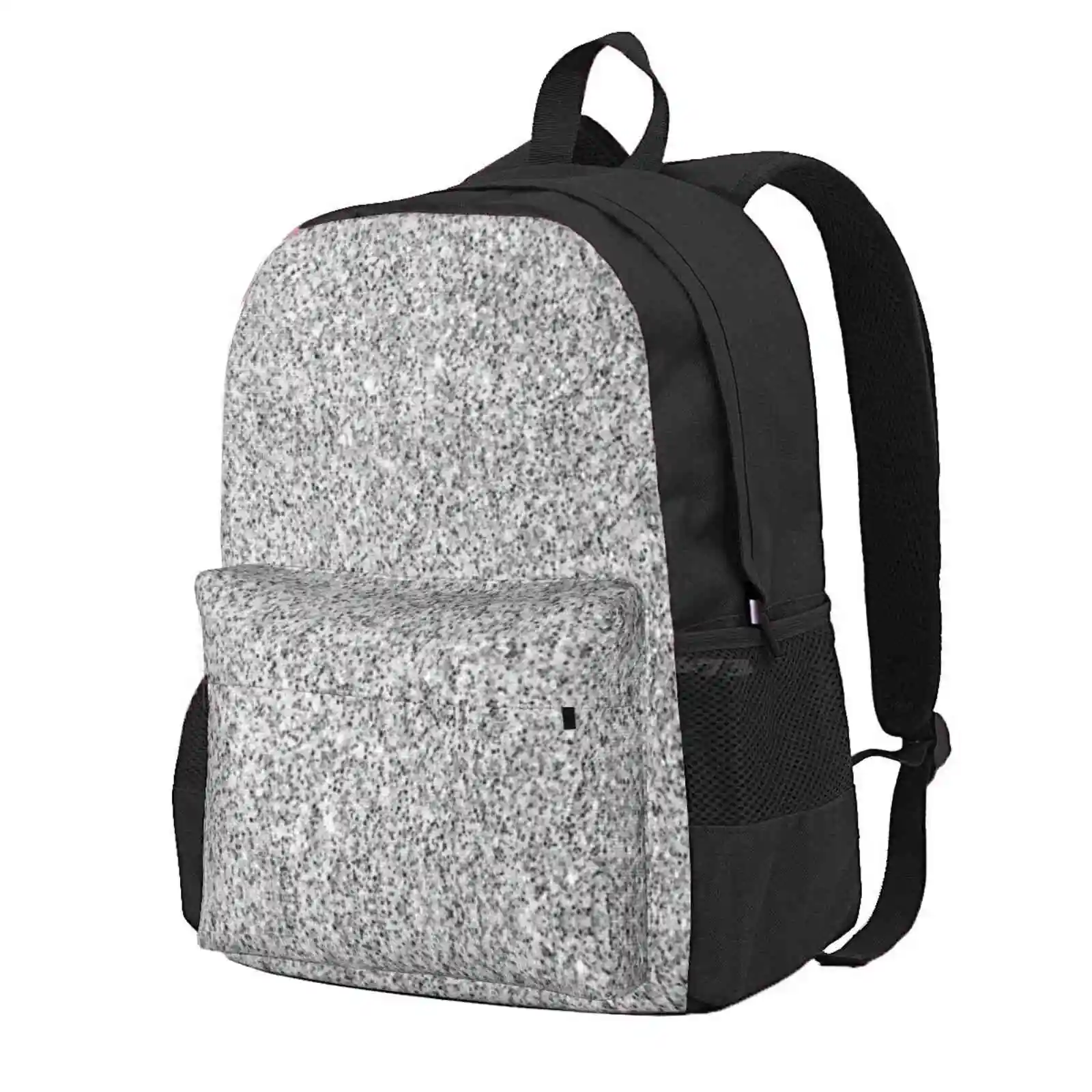 Light Gray, Black And White Elegant Design (Photo Of Glitter - Not Reflective) Hot Sale Schoolbag Backpack Fashion Bags Girly