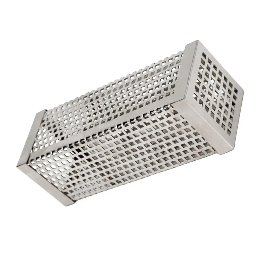 الفولاذ المقاوم للصدأ 6 بوصة مربع بيليه المدخن أنبوب لشواء شواء المدخن شبكة أنبوب نكهة محسن ل لحم الخنزير الأضلاع لحم الخنزير المقدد الجبن المكسرات