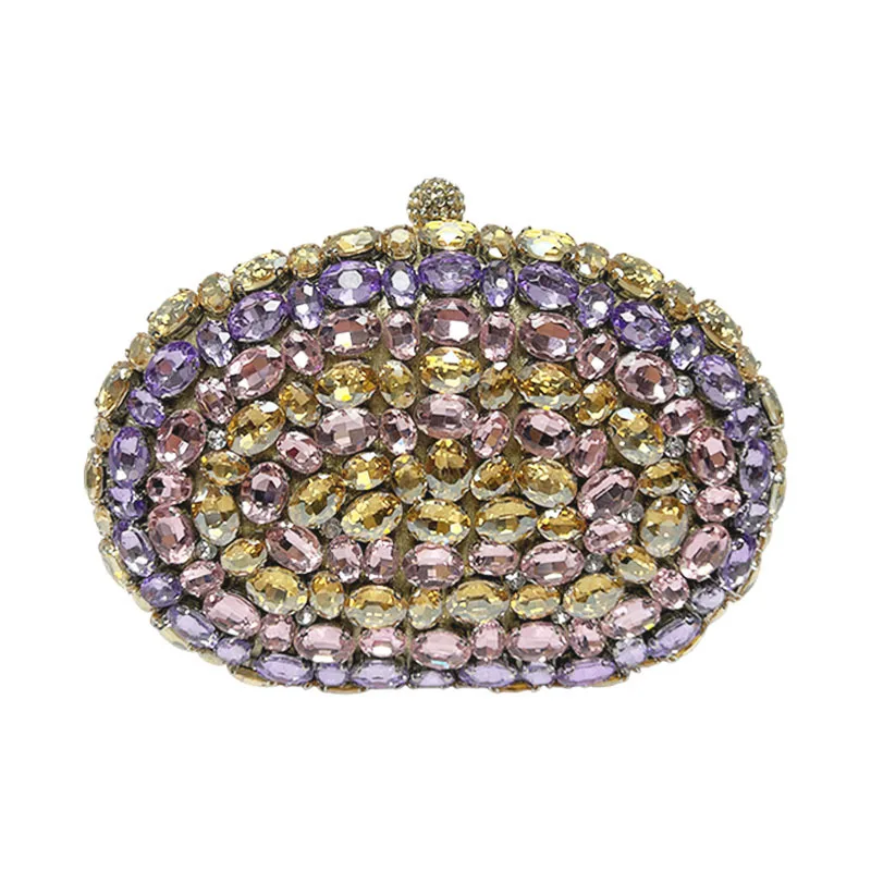 Diamond tote  banquet oval clutch exquisite premium dinner  light luxury messenger bag