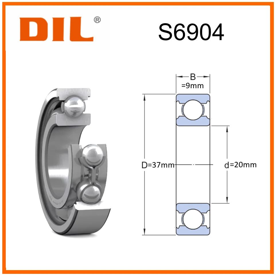 Original New DIL Stainless Steel Mini deep groove ball bearing S6904 6904 6904ZZ 6904-2Z 6904-2RS for 3D printer to replace SKF