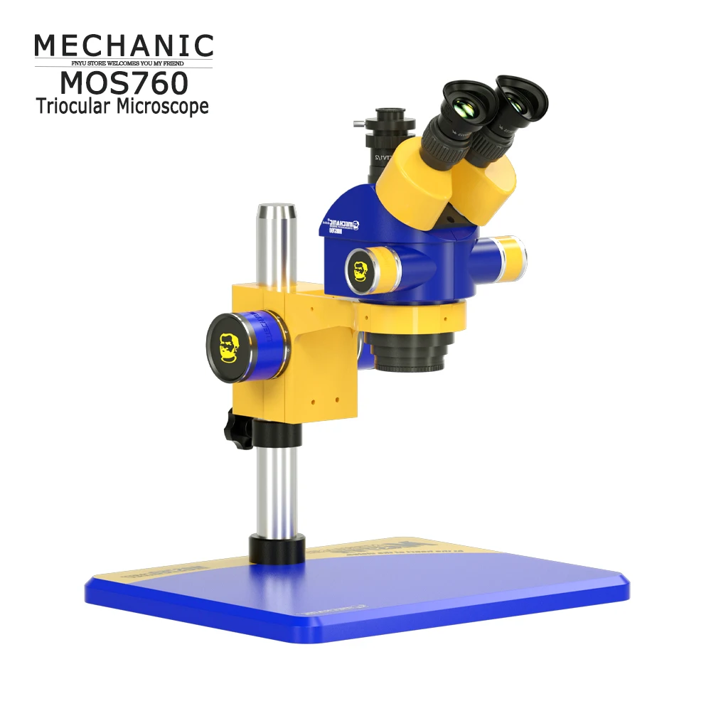 MECÂNICO-Microscópio Triocular para Telefone PCB Solda, Ampliação Rotação de 360 Graus, MOS760, MOS760, MOS750, Microscópio Binocular