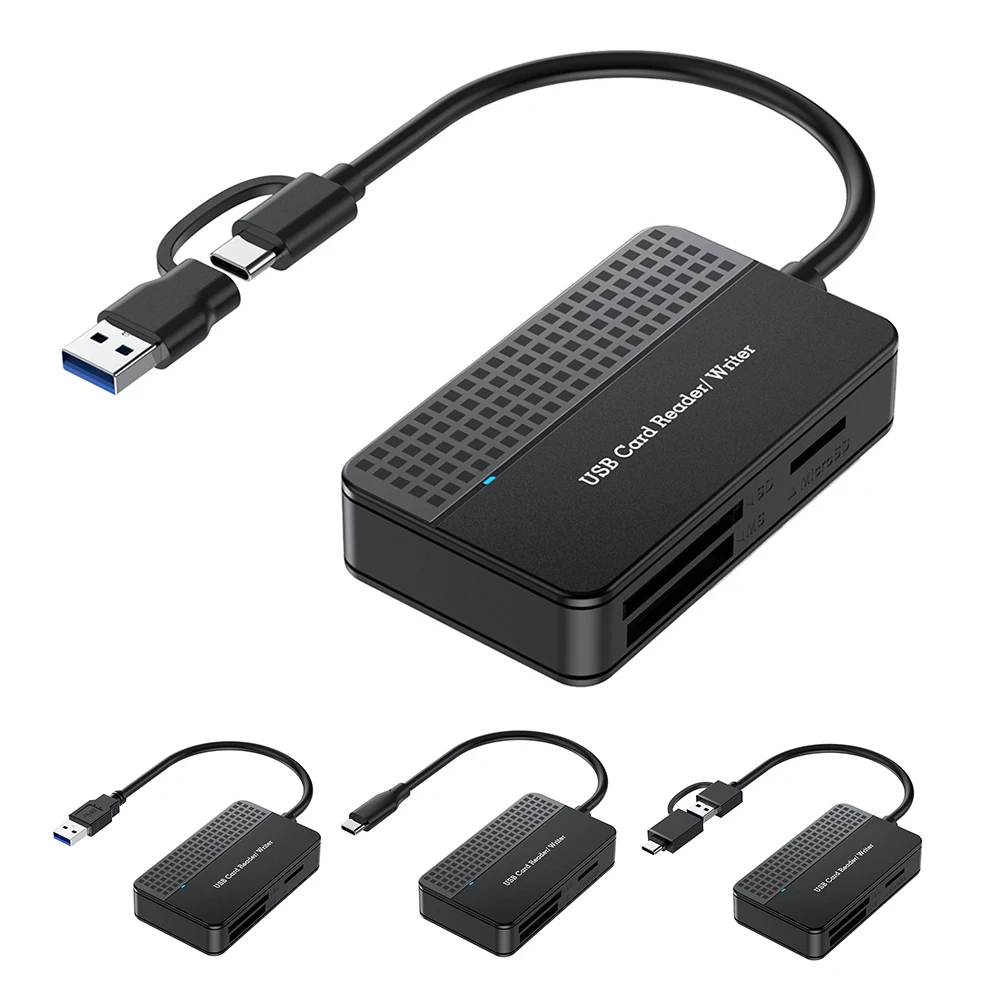 USB 3.0 Type C USB-kaartschrijver 5 Gbps Geheugen Smartcardlezer 20 cm Kabel Geheugenkaartschrijver SD TF CF MS