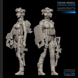 YUFan Model 1/24 Resin Kits Modern female soldier resin soldier self-assembled (75mm) YFWW-2023