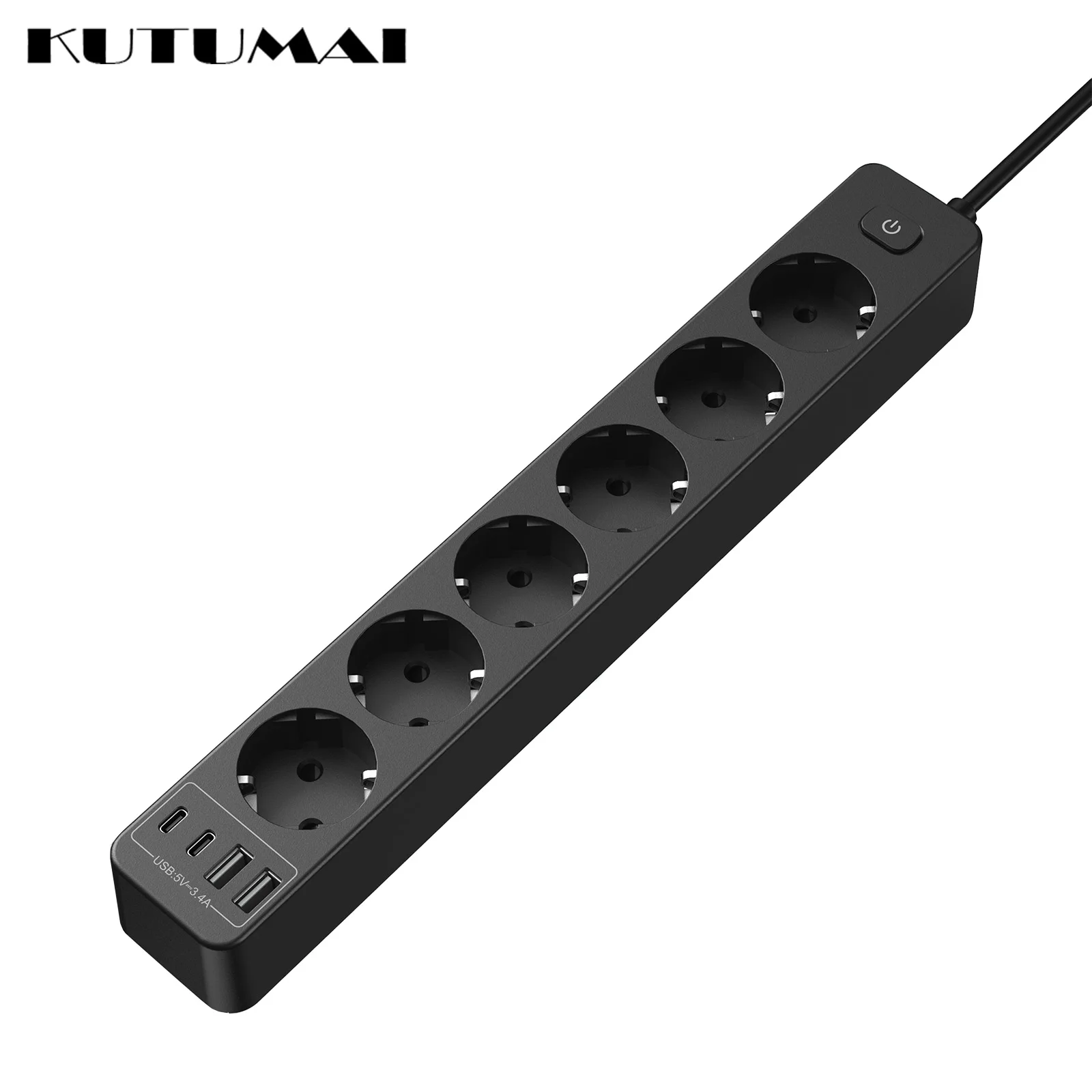 Power Strip Network Filter Multiple Socket EU KR Plug Surge Protector 6 Outlets 4USB Ports 1.8M Extension Cable For Home Office