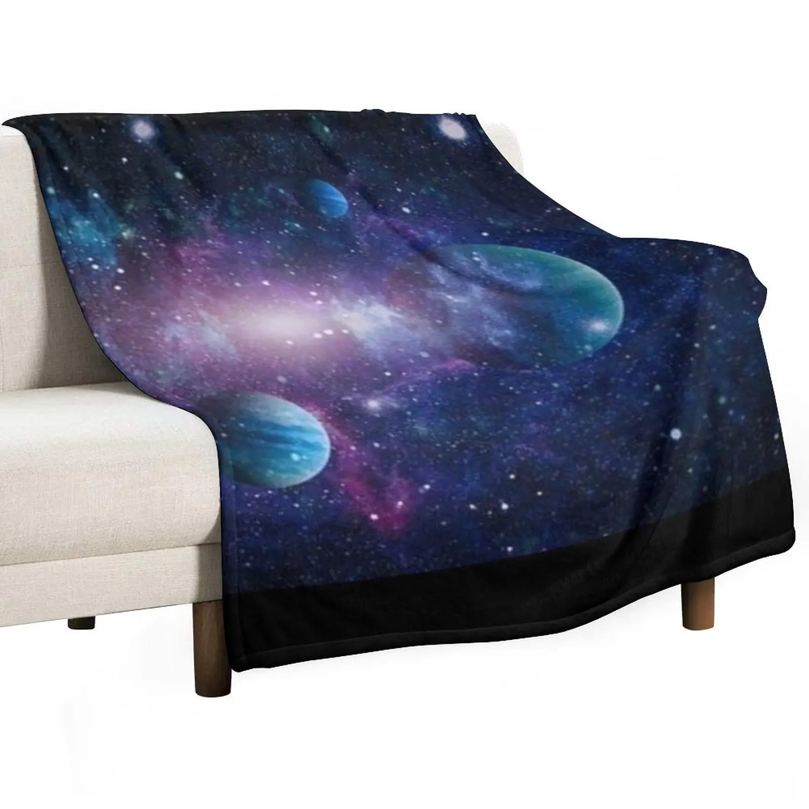 Planets and stars Throw Blanket Flannel Fabric christmas gifts warm for winter Soft Plush Plaid Luxury St Large Blankets