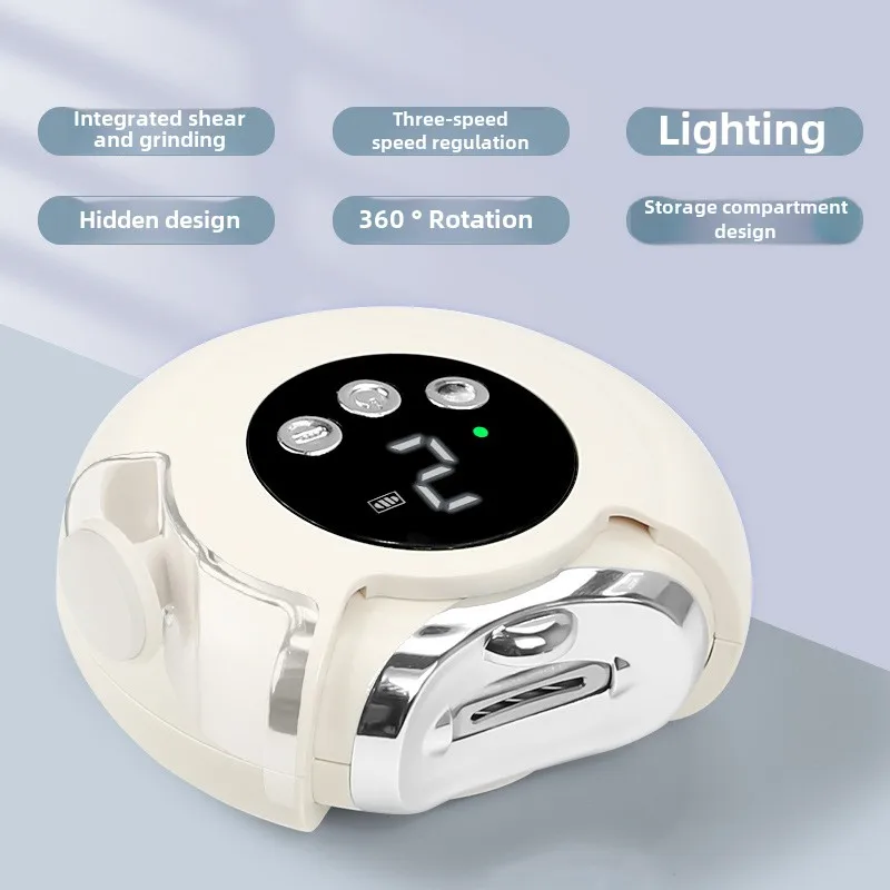 2 in 1 Grinding and Polishing Automatic Electric Nail Clipper Multifunctional Portable Nail Grinder Electric Manicure Tool