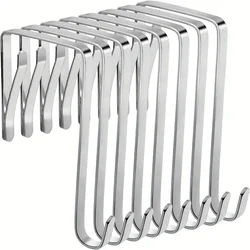 Organize Your Home with 8pcs Over The Door Hooks - Heavy Duty Stainless Steel Hanger for Clothes, Towels, Hats, Coats