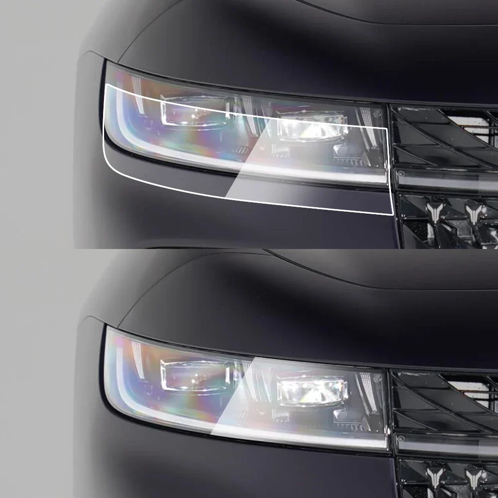 For VOYAH PHOTON/LIGHTNING 2024-2026 TPU Car Headlight Protective Film Smoke Black High-Gloss Pre-Cut Anti-Scratch Car Vinyl Kit