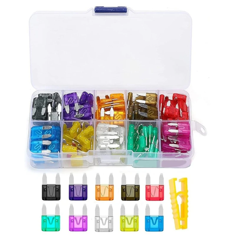 Comprehensive Small Fuses Set 120pcs Automotive Fuses From 2A to 35A With Sturdy Storage Box for Organization Repairs