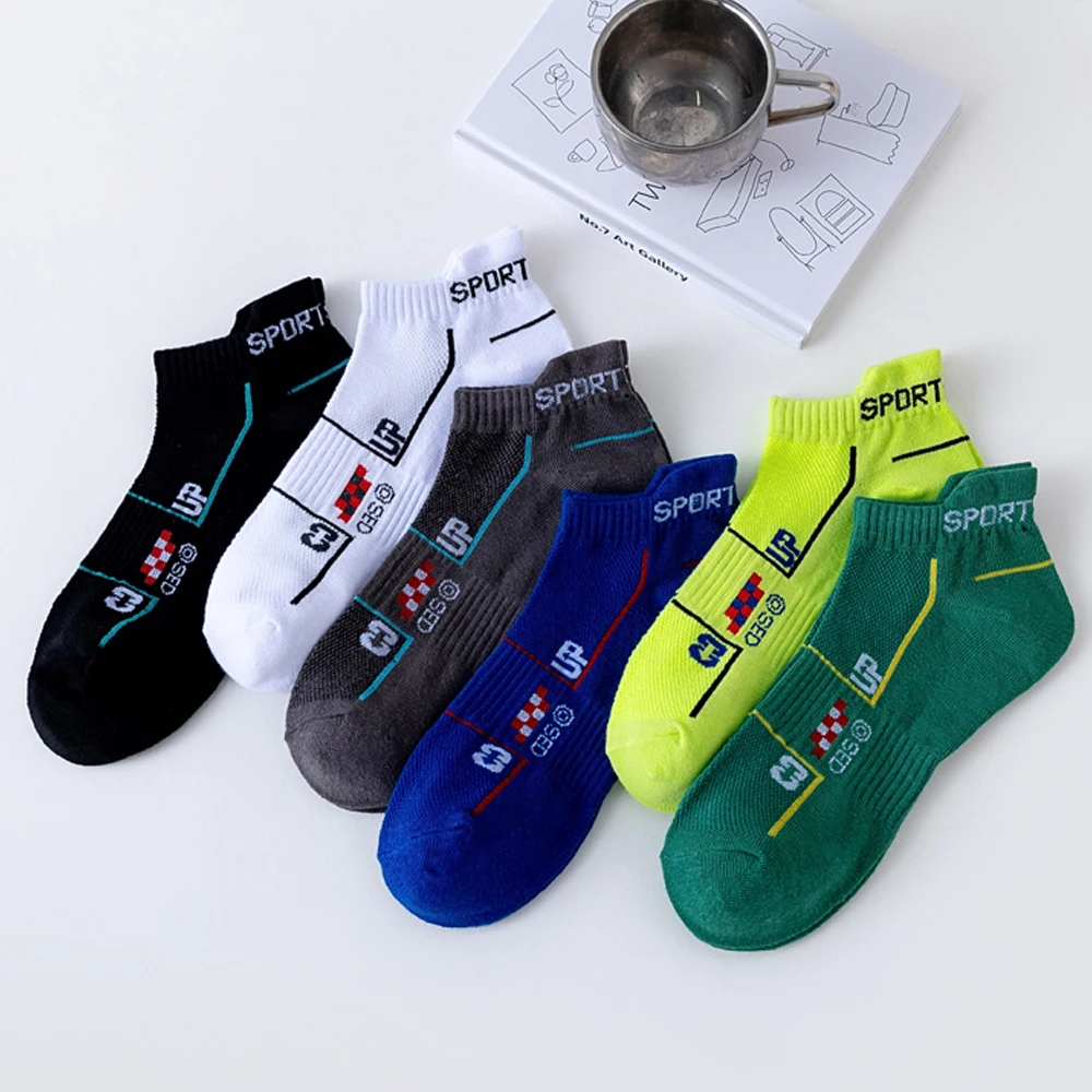 6 Pairs yeni yaz pamuk erkek çorap kısa ince rahat örgü nefes tekne çorap moda rahat ayak bileği spor Sockke hediye