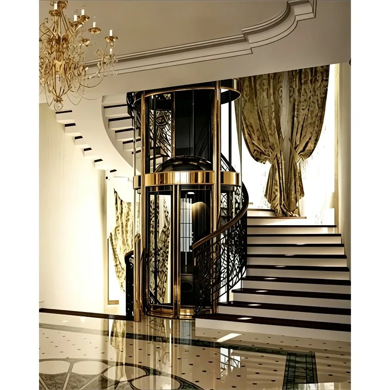 Budget Friendly Modern Home Elevator Lift Villa Glass Panoramic Elevator Lift 1-4 Floor Houses Apartments Warehouses Malls Hotel