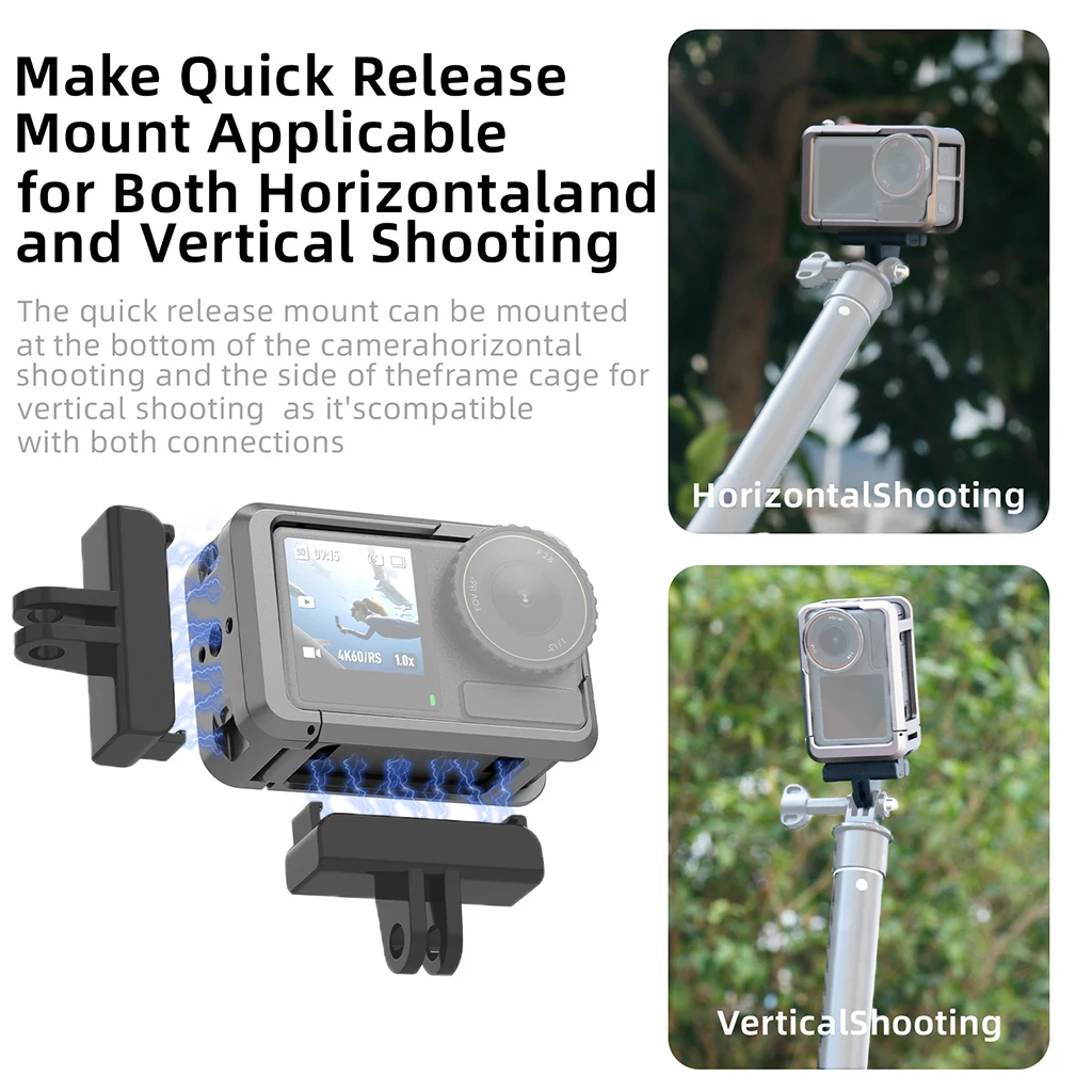 قفص الكاميرا لـ DJI Action 5Pro /4 /3 إطار حماية ملحق إطار معدني خفيف للغاية/حامل محول مغناطيسي سريع التحرير