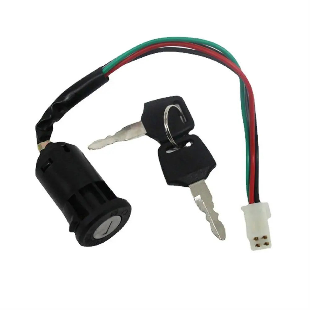 

Male Plugs Motorcycle Ignition Switch 2 Keys ON/OFF Wires ATV Ignition Key Switch Electric Scooter Power Lock Dirt Bike