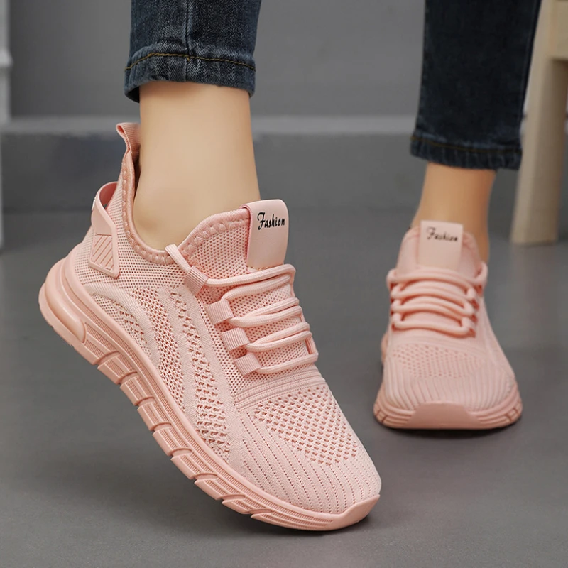 Women Casual Sneakers Lace-up Gym Vulcanized Shoes White Female Footwear Fashion Breathable Walking Mesh Flat Shoes Trainers