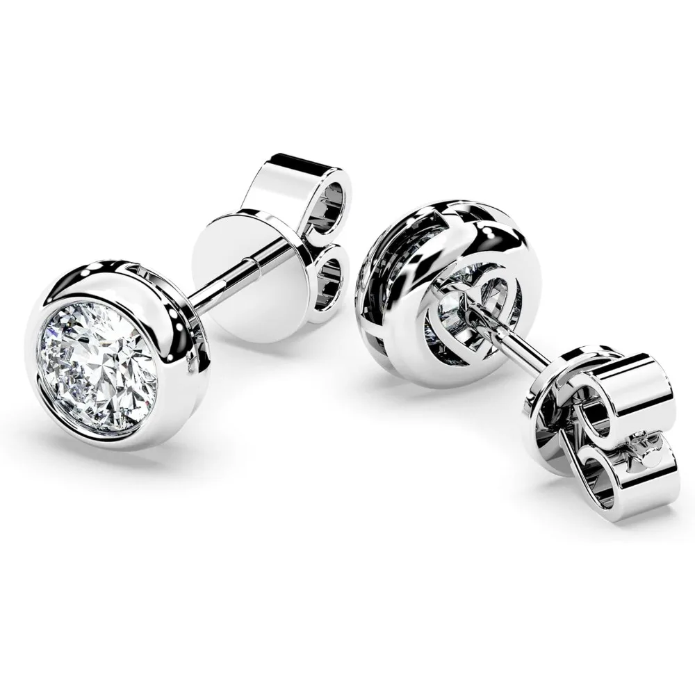 طقم إطار من الفضة الإسترليني أقراط ألماس مويسانيتي - هدية نسائية للزوجة أو الصديقة أو الأم أو الابنة #2