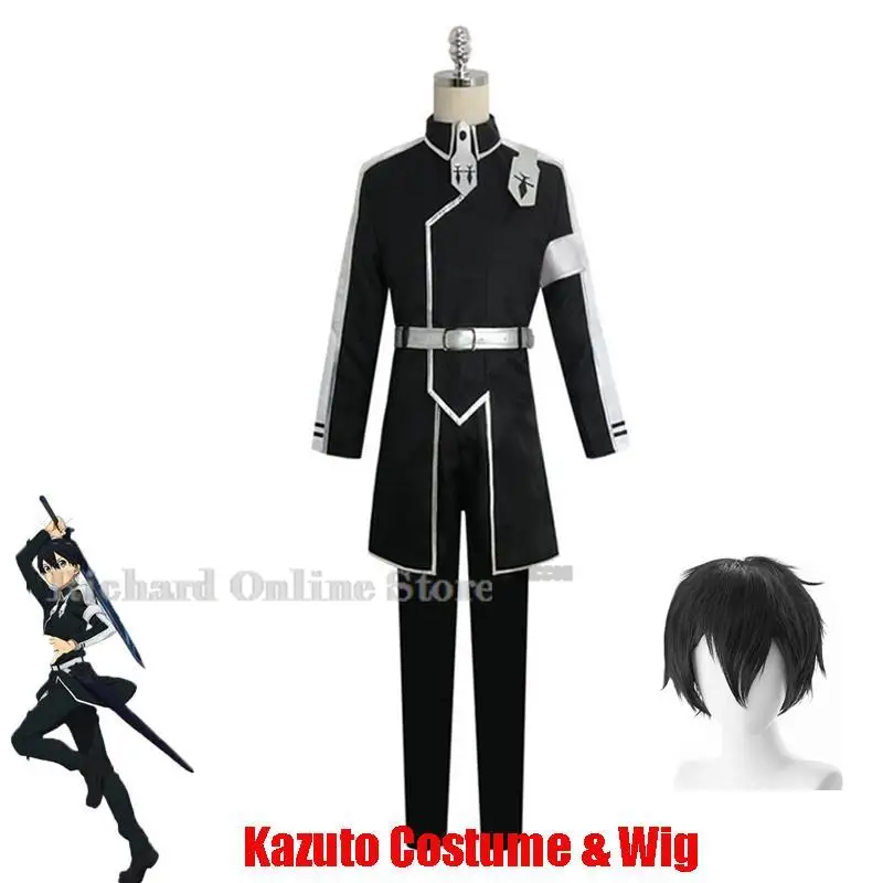 

Kirigaya Kazuto Cosplay Eugeo Costumes Kirigaya Anime Cosplay Sword Art Online Season 3 Kirito Wigs Uniform Set Adult Party