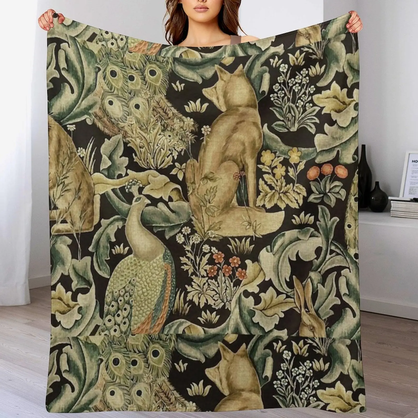 

William Morris forest fabric Throw Blanket Decorative Throw Summer Beddings Thin Large Blankets