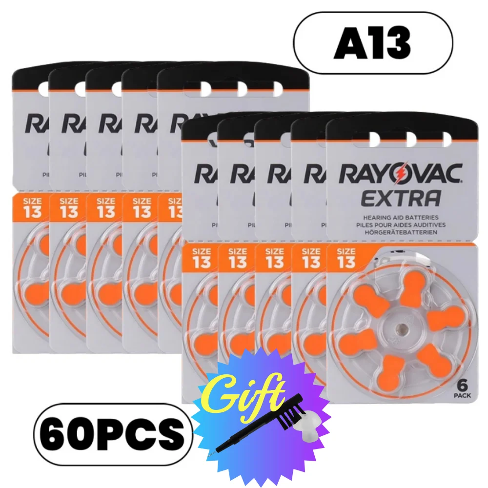 48 PCS High Capacity Cell Hearing Aid Batteries A10 13 312 675 Rayovac Extra Zinc Air Professional Batteries for Hearing Aids