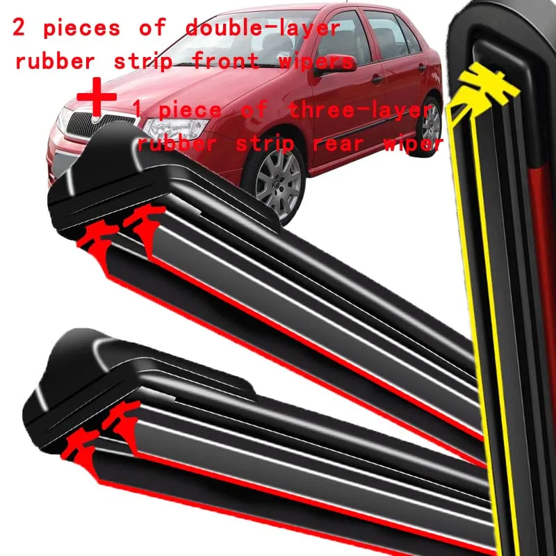 

Wiper Front & Rear Wiper Blades Set Kit For Skoda Fabia 6Y Hatchback Estate 1999-2007 2000 2001 Windshield Windscreen 21"19"15"
