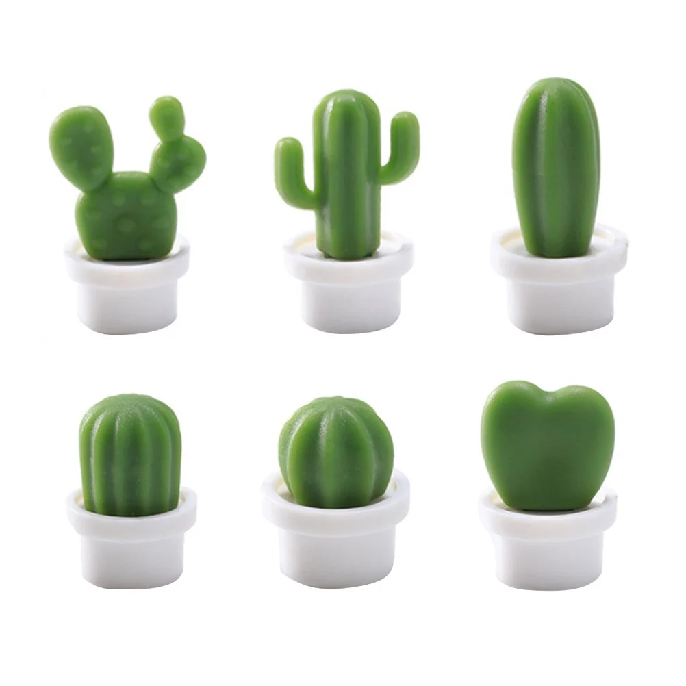 

6Pcs 3D Cactus Refrigerator Magnets Fridge Stickers Strong Hold for Whiteboard Metal Doors Notes Clip Home Office Decoration