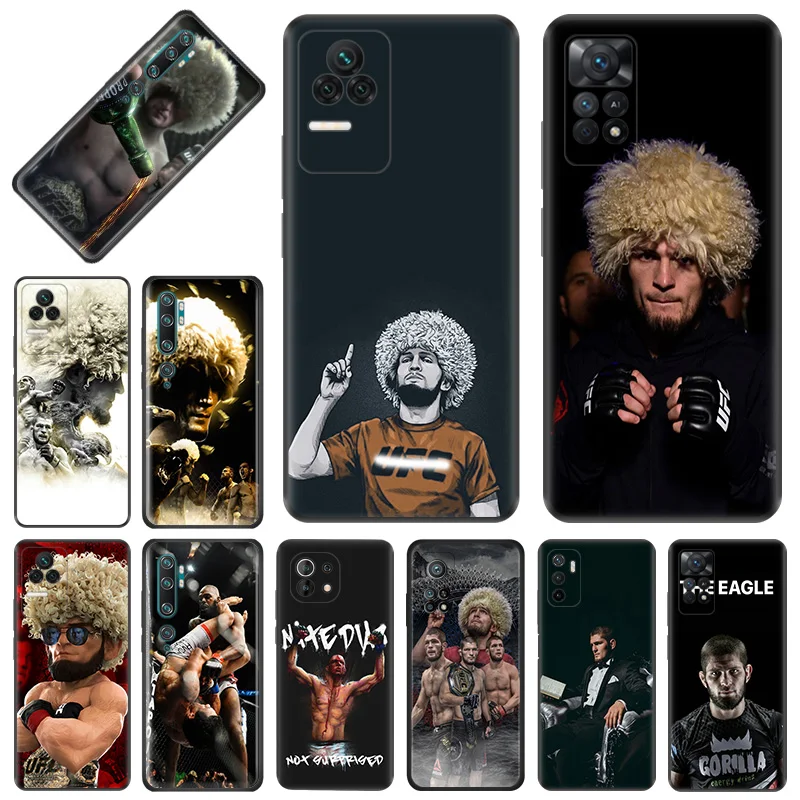 Phone Case for Redmi Note11 Pro 10S 11S 10A 10C Xiaomi 11T 10T Note 10 11 Lite kHabib Nurmagomedov Soft Black Anti-Drop Cover